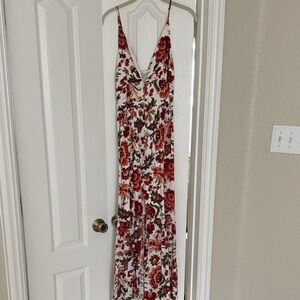 Fall floral maxi dress